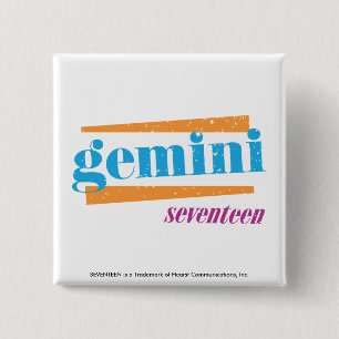 Bóton Quadrado 5.08cm Aqua dos Gêmeos