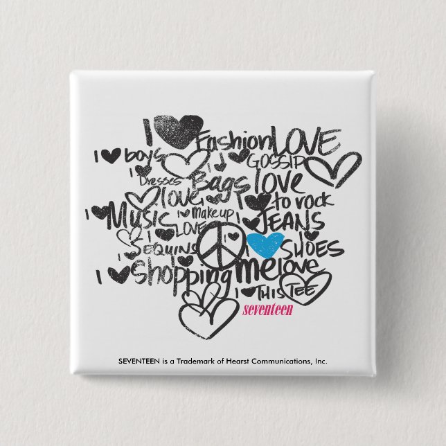 Bóton Quadrado 5.08cm Aqua dos grafites (Frente)