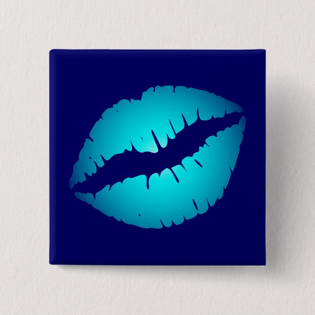 Bóton Quadrado 5.08cm Aqua Kiss (Frente)