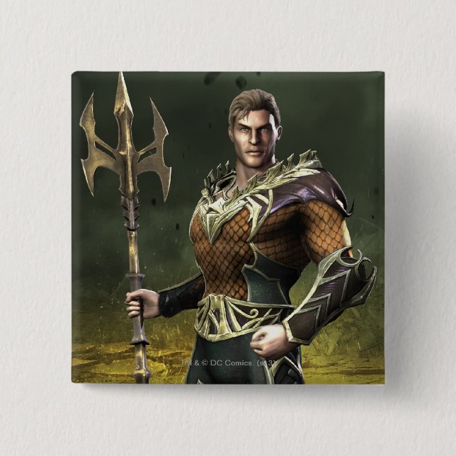 Bóton Quadrado 5.08cm Aquaman (Frente)