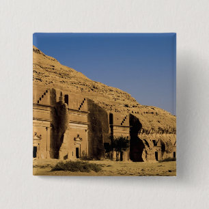 Bóton Quadrado 5.08cm Arábia Saudita, local de Madain Saleh, 2 antigos
