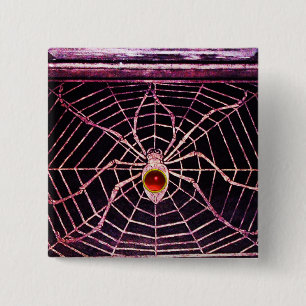 BÓTON QUADRADO 5.08CM ARANHA-ARANHA E RUBO-VERMELHO DA WEB