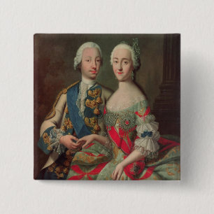 Bóton Quadrado 5.08cm Archduchess Maria Caroline de Áustria