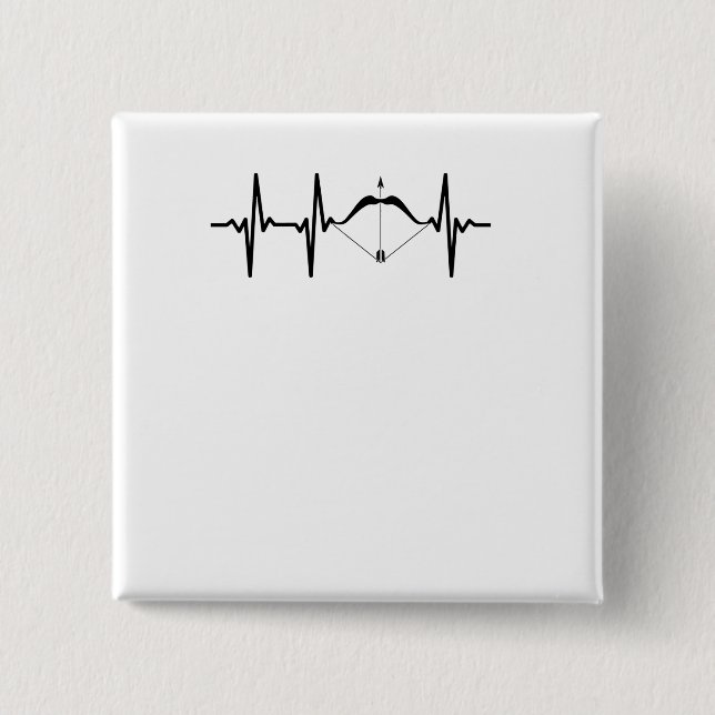 Bóton Quadrado 5.08cm Arco de Heartbeat e Arqueiro de Seta (Frente)