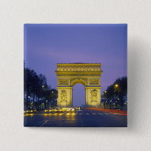 Bóton Quadrado 5.08cm Arco do Triunfo, Paris, França,
