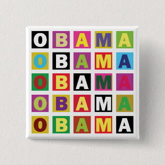 Bóton Quadrado 5.08cm Arco-íris de Obama