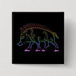 Bóton Quadrado 5.08cm Arco-Íris Escuro