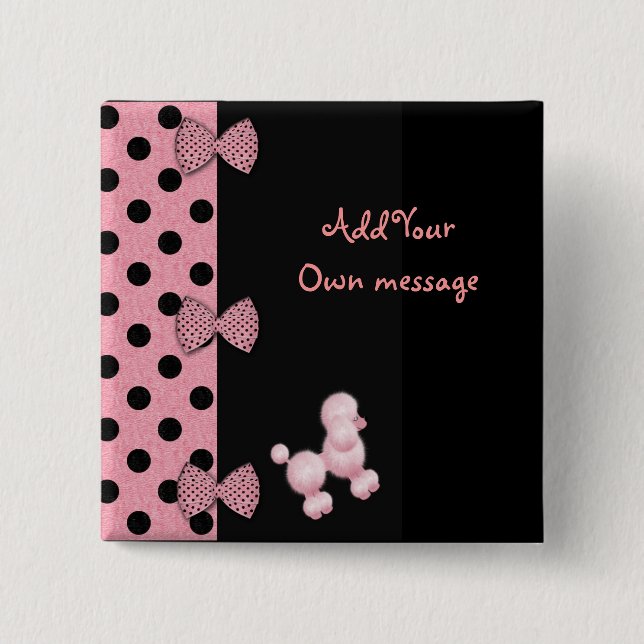 Bóton Quadrado 5.08cm Arcos & botão das caniches (Frente)