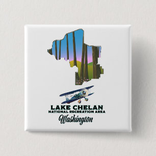 Bóton Quadrado 5.08cm Área Nacional de Recreação do Lago Chelan, Washing