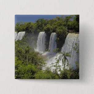 Bóton Quadrado 5.08cm Argentina, Cataratas do Iguaçu ao sol.