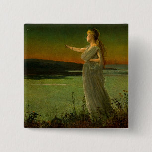 Bóton Quadrado 5.08cm Ariadne em Naxos John Atkinson Grimshaw