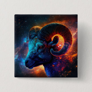 Bóton Quadrado 5.08cm Aries Sinal de Estrela Zodíaca - Sem Texto - Botão