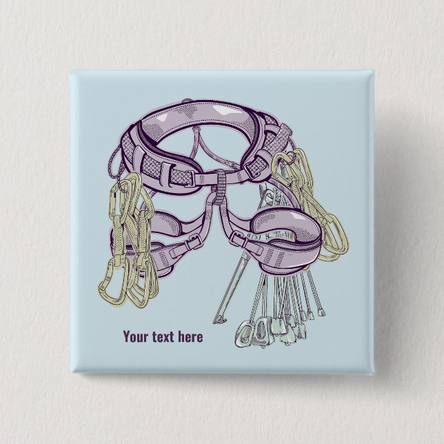 Bóton Quadrado 5.08cm Arnês e equipamento para trepagem (Frente)