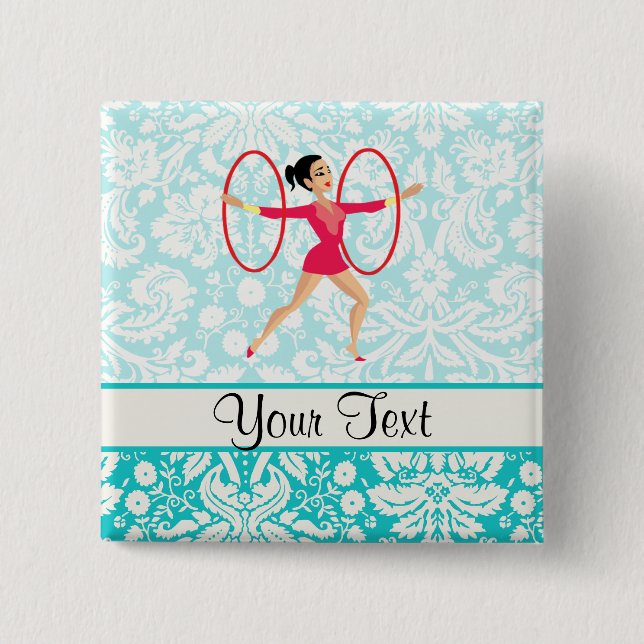 Bóton Quadrado 5.08cm Aros da ginástica rítmica (Frente)