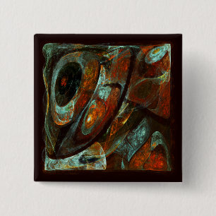 Bóton Quadrado 5.08cm Arte abstrata de divisão de tempo