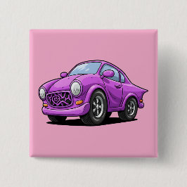 Bóton Quadrado 5.08cm Arte de Automóvel Roxa Extremamente Curvada 