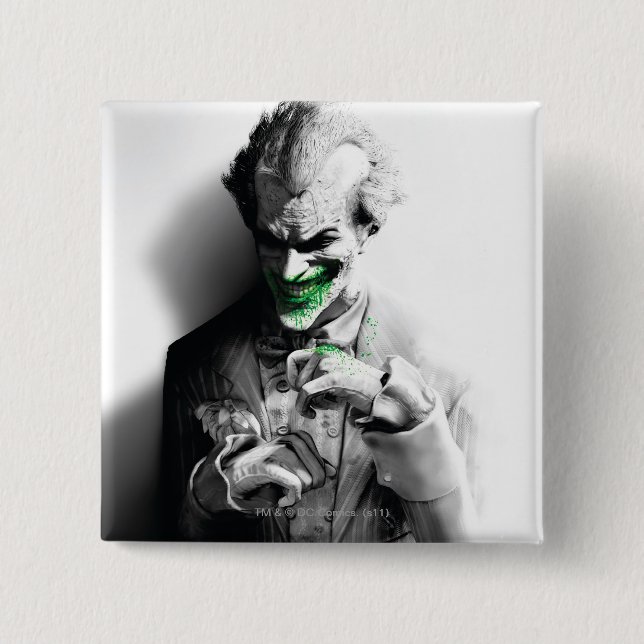 Bóton Quadrado 5.08cm Arte de Chave de Joker (Frente)