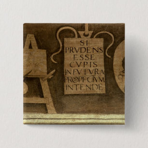 Bóton Quadrado 5.08cm Arte, "do ciclo das humanidades (fresco)