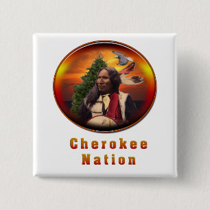 Bóton Quadrado 5.08cm Arte dos índios Cherokees