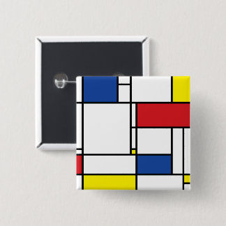Bóton Quadrado 5.08cm Arte Moderna De Stijl Geométrica Minimalista Mondr