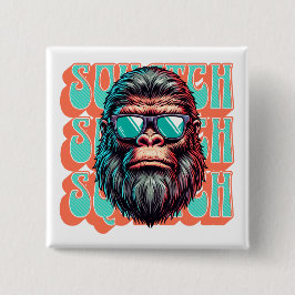 Bóton Quadrado 5.08cm Arte Pop de Cômico de Estilo Retro Squatch Vintage