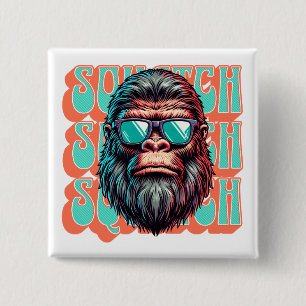 Bóton Quadrado 5.08cm Arte Pop de Cômico de Estilo Retro Squatch Vintage