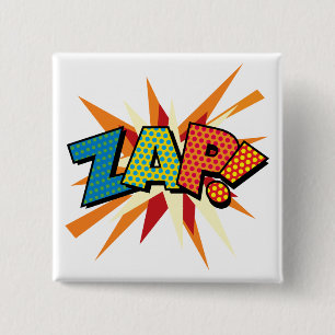 Bóton Quadrado 5.08cm Arte Pop de Quadrinhos ZAP!