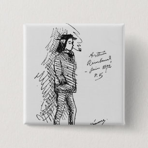Bóton Quadrado 5.08cm Arthur Rimbaud junho de 1872