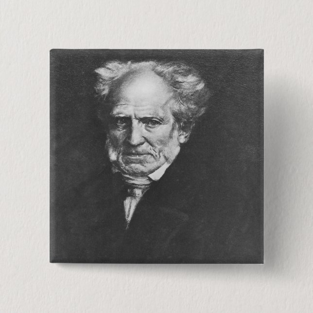 Bóton Quadrado 5.08cm Arthur Schopenhauer (Frente)