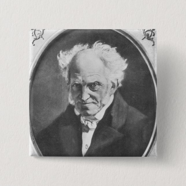 Bóton Quadrado 5.08cm Arthur Schopenhauer (Frente)