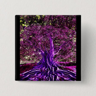 Bóton Quadrado 5.08cm Árvore do coração da vida