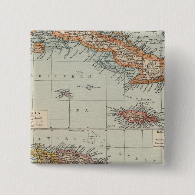 Bóton Quadrado 5.08cm As Antilhas (Frente)