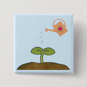 Bóton Quadrado 5.08cm As árvores da planta do Dia da Terra fazem um