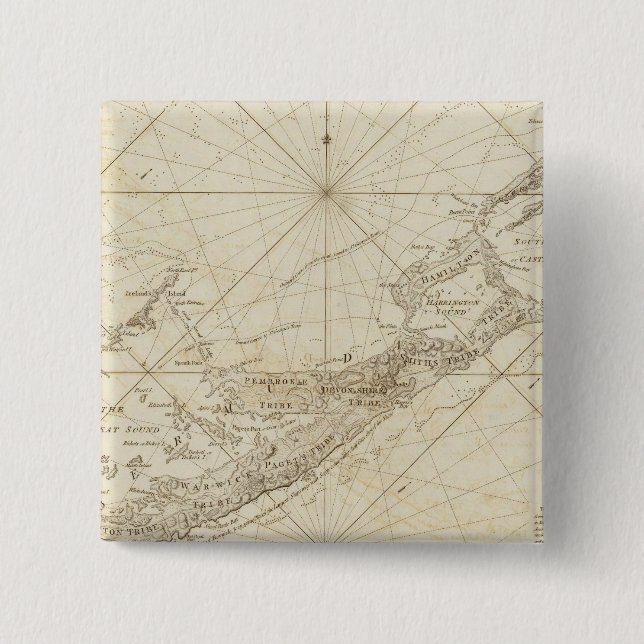 Bóton Quadrado 5.08cm As Ilhas Bermudas ou Summer (Frente)