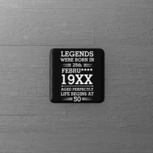 Bóton Quadrado 5.08cm As Legendas Personalizadas Eram Nasceres no Mês do