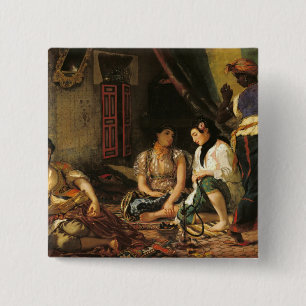 Bóton Quadrado 5.08cm As mulheres de Argel em seu apartamento, 1834