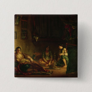 Bóton Quadrado 5.08cm As mulheres de Argel em seu Harem, 1847-49