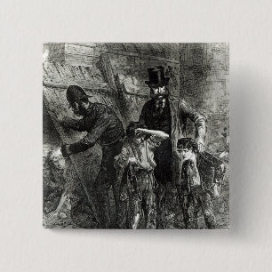 Bóton Quadrado 5.08cm As notícias ilustradas de Londres