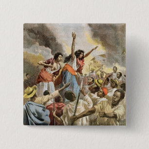 Bóton Quadrado 5.08cm As princesas reais Preaching a Guerra Santa