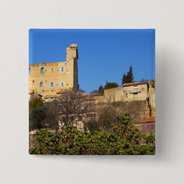 Bóton Quadrado 5.08cm As ruínas do castelo de verão do Papa em (Frente)