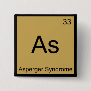 Bóton Quadrado 5.08cm As - Síndrome de Asperger Elemento Químico Funny