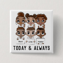 Bóton Quadrado 5.08cm As vidas negras importam hoje e sempre