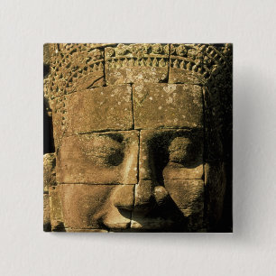 Bóton Quadrado 5.08cm Ásia, Camboja, Siem Reap. Angkor Thom, cabeças de