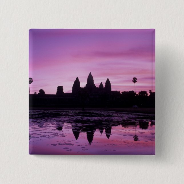 Bóton Quadrado 5.08cm Ásia, Camboja, Siem Reap, Angkor Wat (b) 12 2 (Frente)