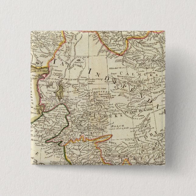 Bóton Quadrado 5.08cm Ásia Central (Frente)