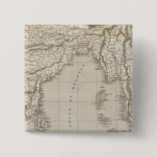 Bóton Quadrado 5.08cm Ásia do Sul, Índia