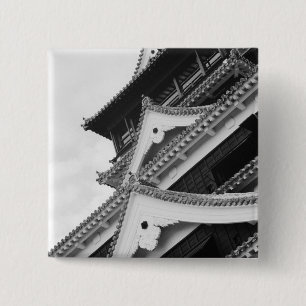 Bóton Quadrado 5.08cm Ásia, Japão, Kumamoto. Detalhe do Kumamoto,