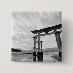 Bóton Quadrado 5.08cm Ásia, Japão, Myajima. Portão Torri 2