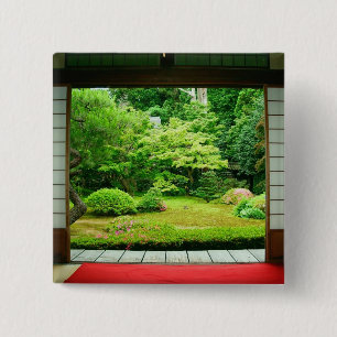 Bóton Quadrado 5.08cm Ásia, Japão, Quioto. Jardim Zen 2
