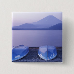Bóton Quadrado 5.08cm Ásia, Japão, Yamanashi, Barcos a remo no Lago Moto